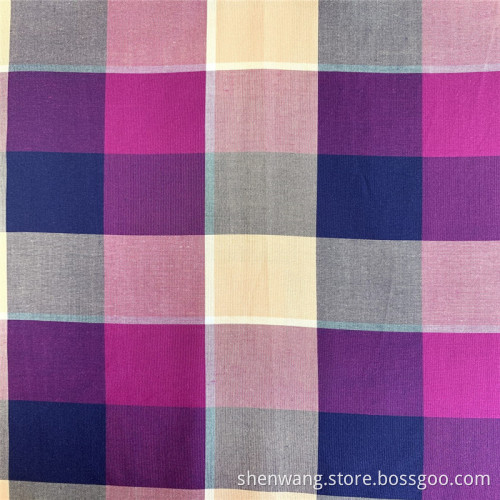 Fashion Design Plaid Dyed Yarn Rayon Checked Fabrics